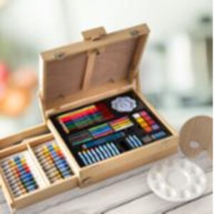 Art gift set filled with colored pencils